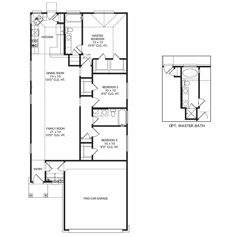 New Single  Story  House  Plans  in Humble TX The Heather at 